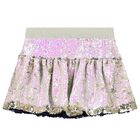 Girls Gold Reversible Sequins Skirt, 1, hi-res