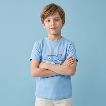 Younger Boys Blue & White T-Shirts ( 2-Pack )