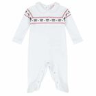 Baby Girls White Logo Babygrow, 1, hi-res