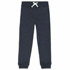 Boys Dark Blue Logo Joggers, 1, hi-res