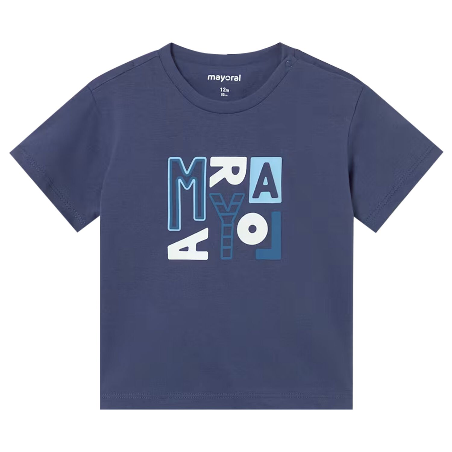 Younger Boys Navy Blue Logo T-Shirt, 3, hi-res