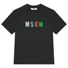 Boys Black Logo T-Shirt, 3, hi-res
