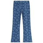 Girls White & Denim Blue Heart Leggings Set, 1, hi-res