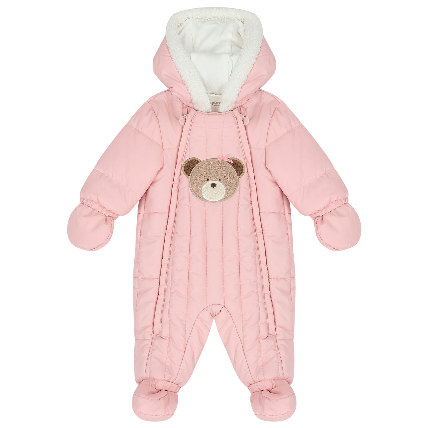 Baby Girls Pink Snowsuit, 1, hi-res image number null