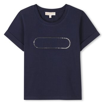 Girls Navy Blue Logo T-Shirt