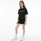 Girls Black Logo Shorts, 2, hi-res