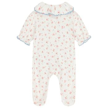 Baby Girls Ivory Floral Babygrow