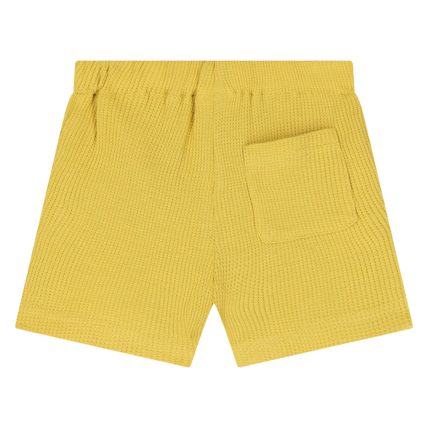 Younger Boys Yellow Cotton Jungle Shorts Set, 1, hi-res