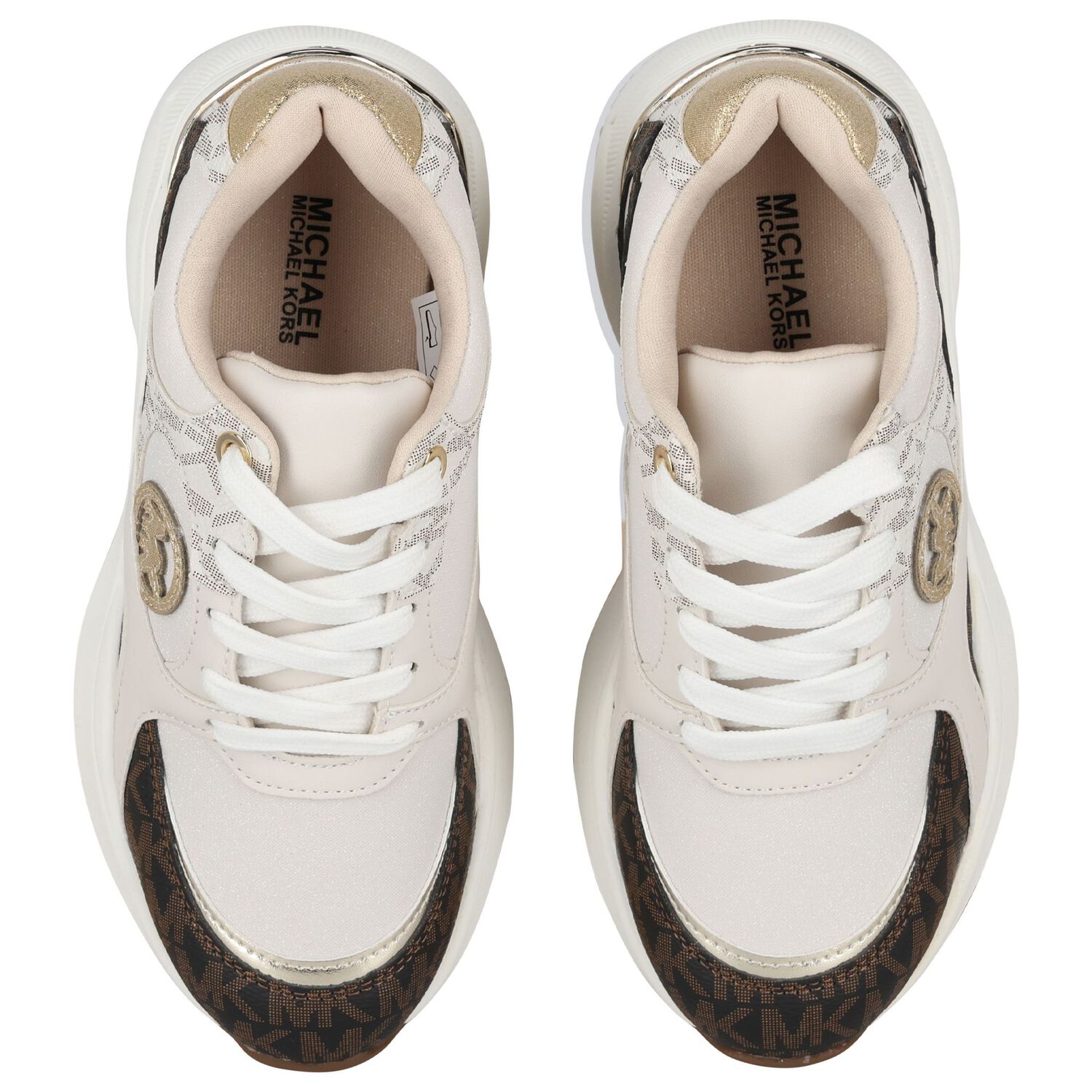 Girls Ivory Logo Trainers, 1, hi-res