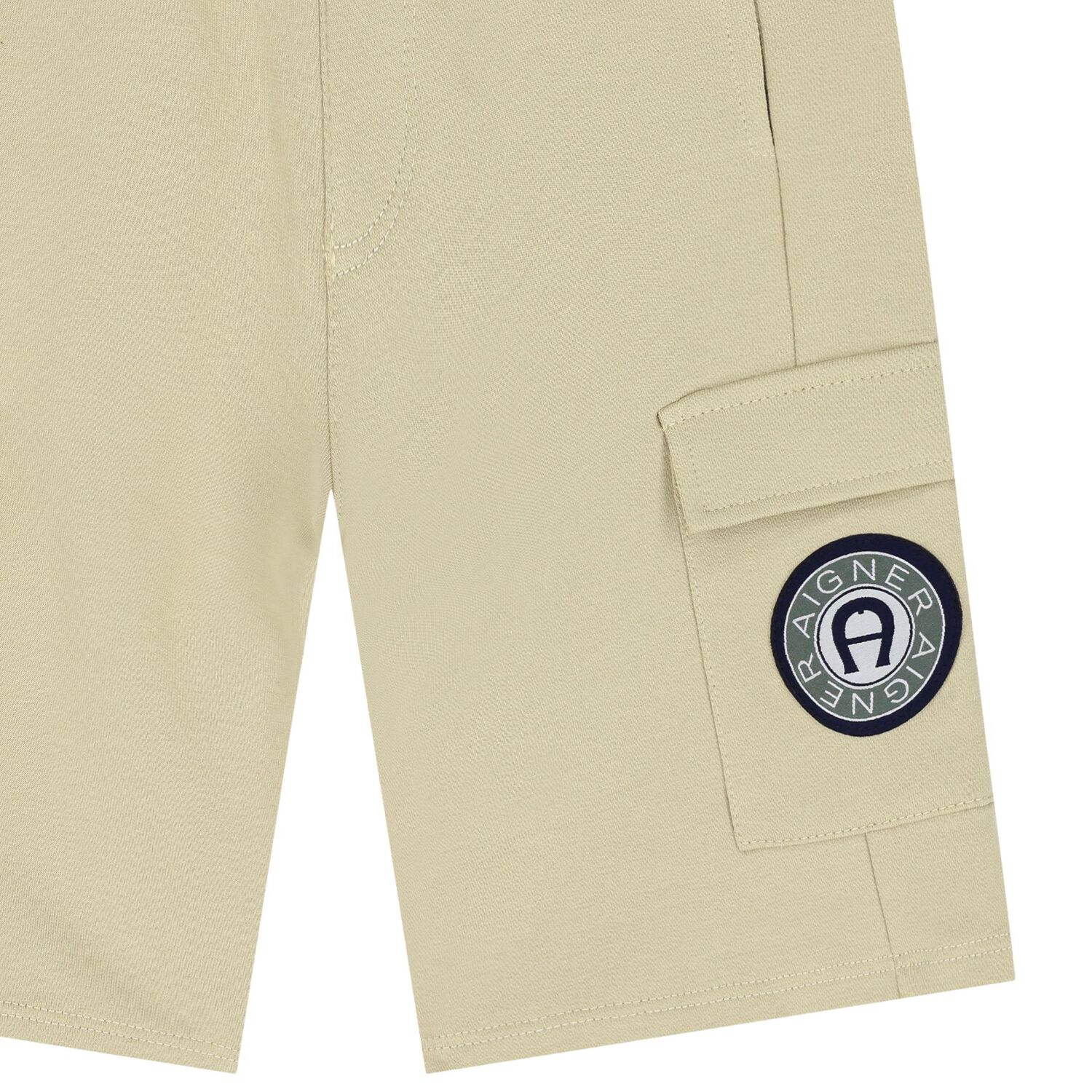 Boys Beige Logo Shorts, 1, hi-res