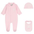 Baby Girls Pink Logo Babygrow Gift Set, 1, hi-res
