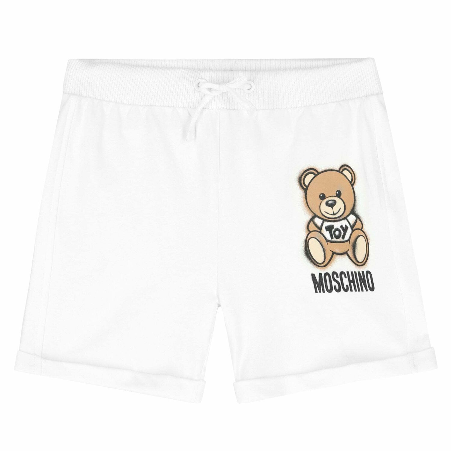 Girls White Logo Shorts, 3, hi-res