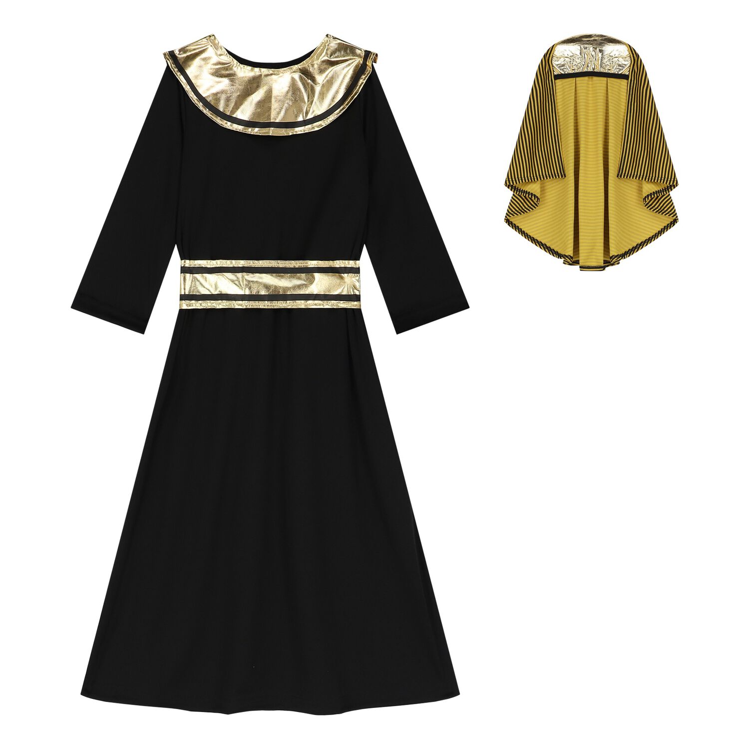 Boys Black Egyptian Pharoah Costume, 1, hi-res image number null