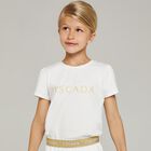 Girls Ivory Logo T-Shirt, 1, hi-res