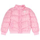 Girls Pink Logo Padded Jacket, 1, hi-res