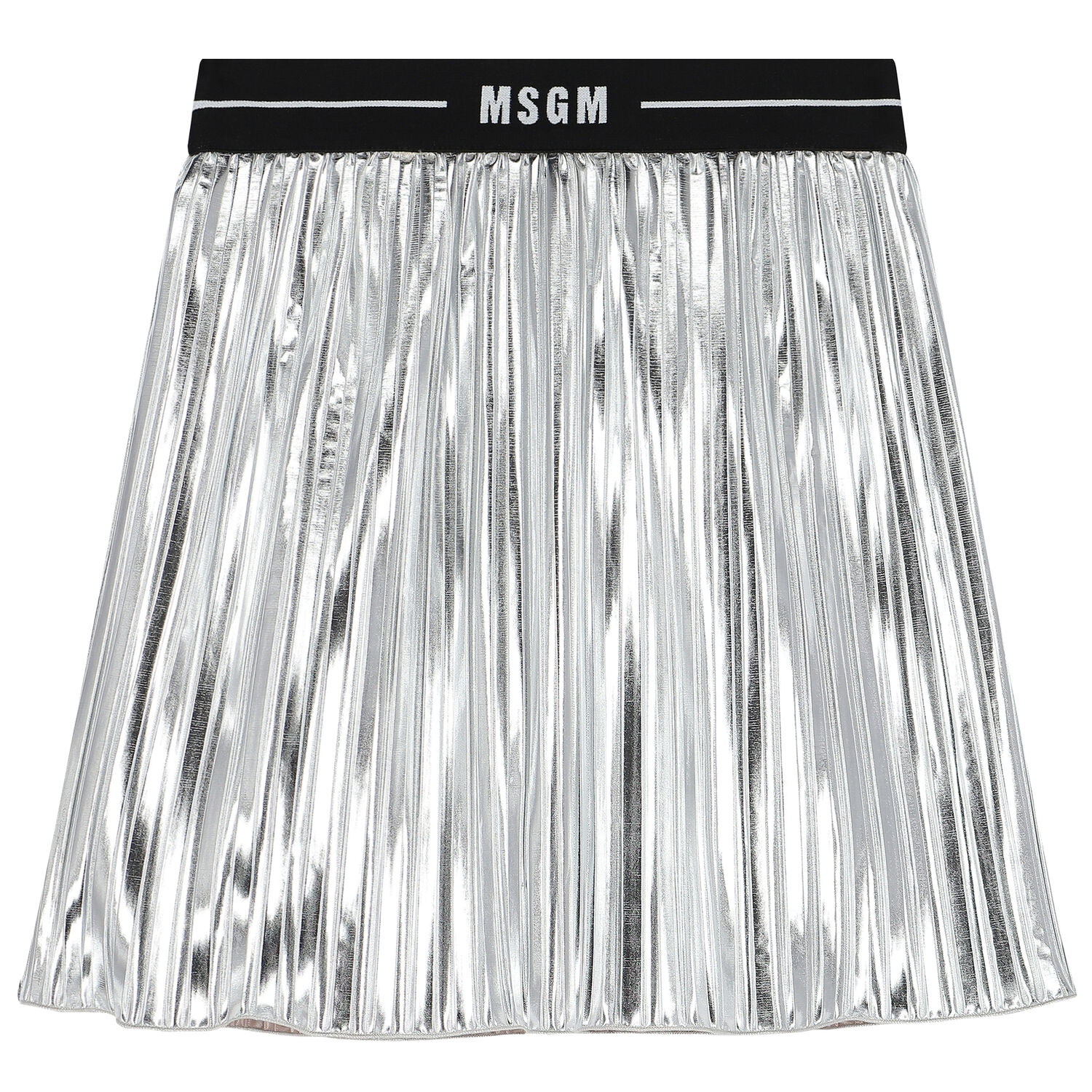 Girls Silver Logo Pleated Skirt, 1, hi-res