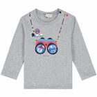 Younger Boys Grey Logo Top , 1, hi-res