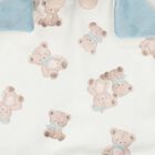 White & Blue Teddy Bear Baby Comforter, 1, hi-res
