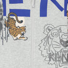 Younger Boys Grey Tiger Logo Zip Up Top, 1, hi-res