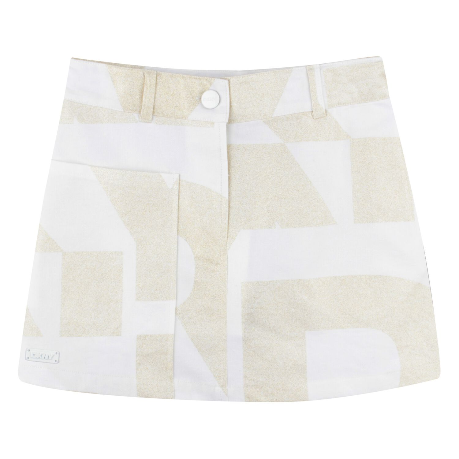 Girls Ivory & Gold Skirt, 1, hi-res