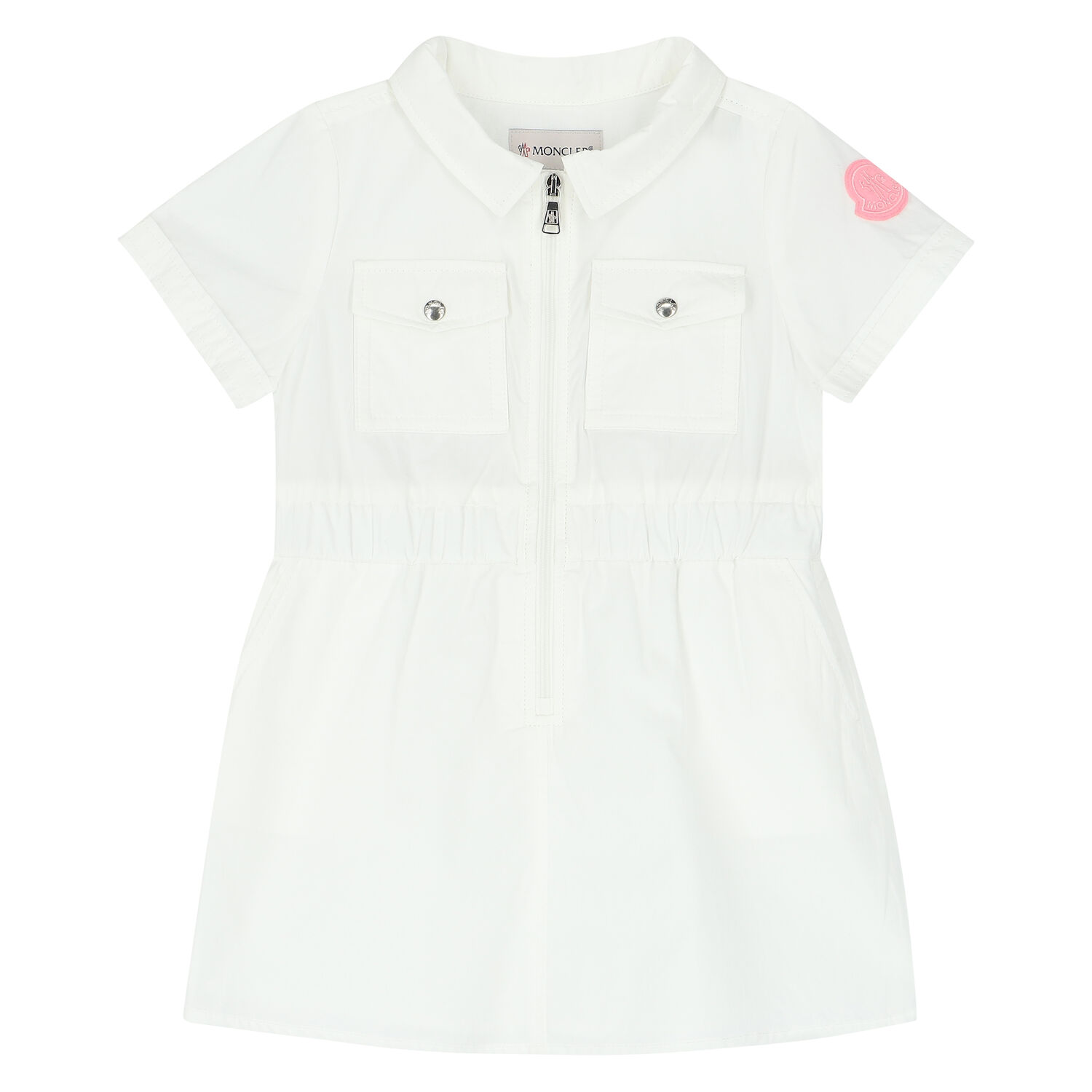 Younger Girls White Logo Dress, 1, hi-res