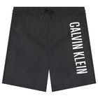 Boys Black Logo Swim Shorts, 1, hi-res