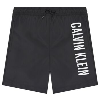 Boys Black Logo Swim Shorts