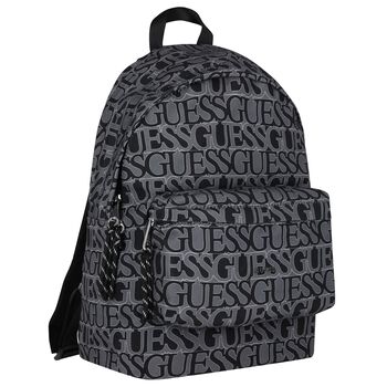Boys Black & Grey Logo Backpack