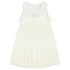 Girls Ivory Bow Dress, 1, hi-res