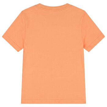 Boys Orange Teddy Bear Logo T-Shirt