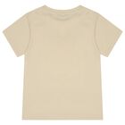 Girls Beige Faux Fur Teddy Bear Logo T-Shirt, 3, hi-res