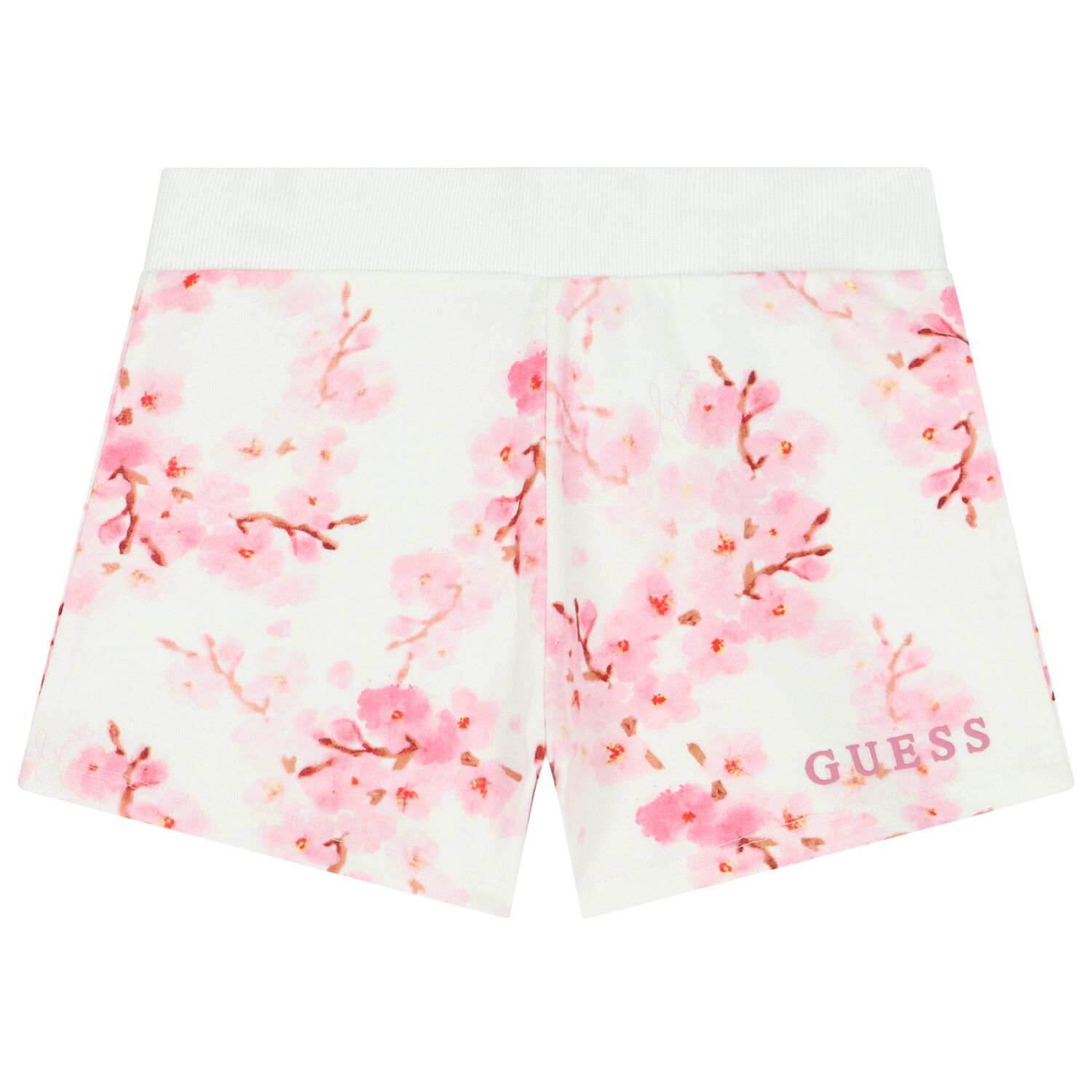 Girls White Cherry Blossom Shorts, 1, hi-res image number null