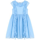 Girls Blue Chiffon Dress, 1, hi-res