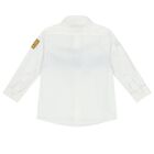 Younger Boys White & Blue Logo Shirt, 2, hi-res