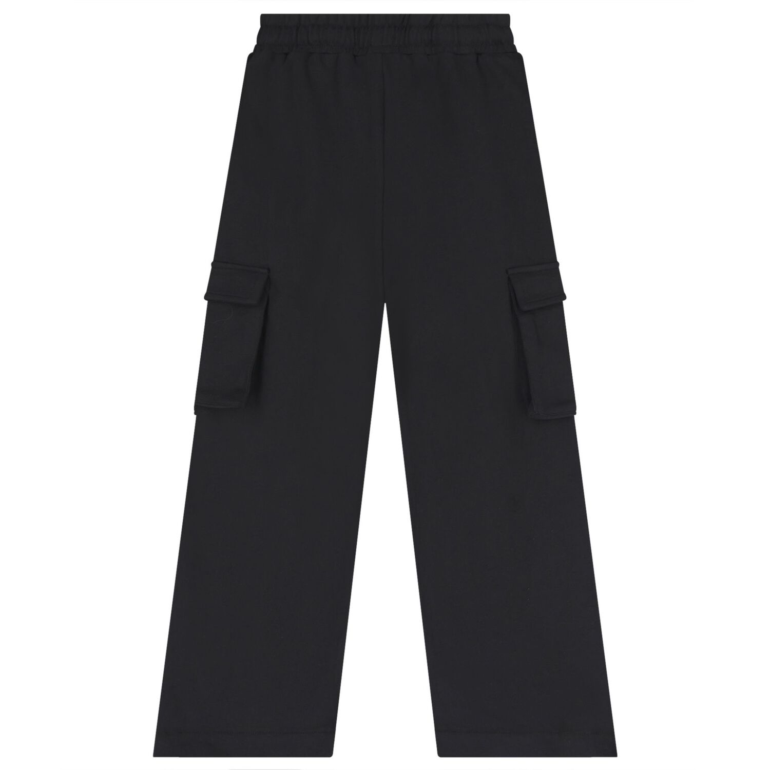 Girls Black Logo Trousers, 1, hi-res