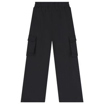 Girls Black Logo Trousers