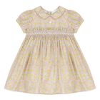 Baby Girls Yellow & Pink Floral Dress, 1, hi-res