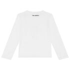 Girls White Ikonik Logo Long Sleeve Top, 2, hi-res