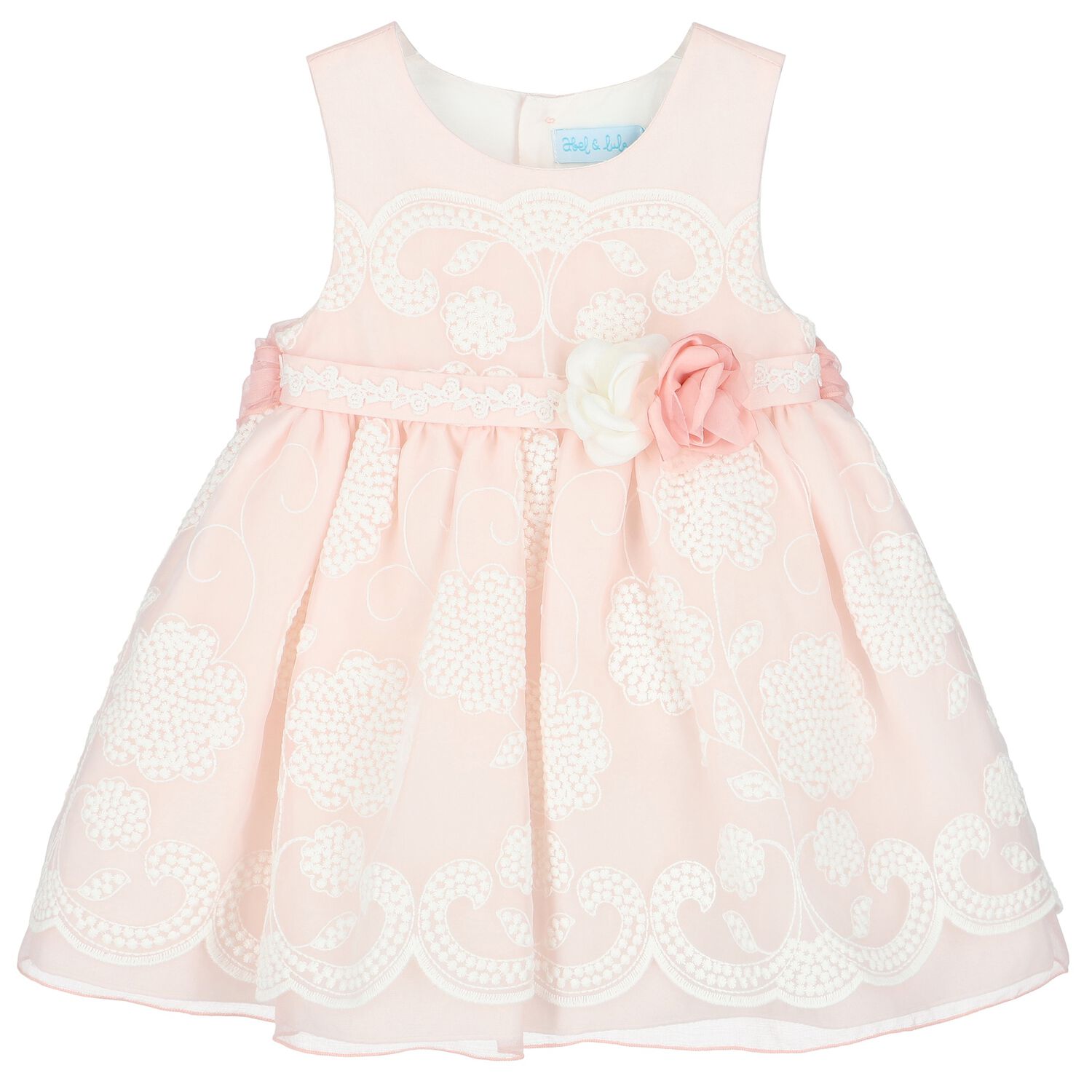 Younger Girls Pink & White Floral Dress, 1, hi-res image number null