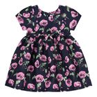 Younger Girls Navy Blue & Pink Floral Dress, 2, hi-res