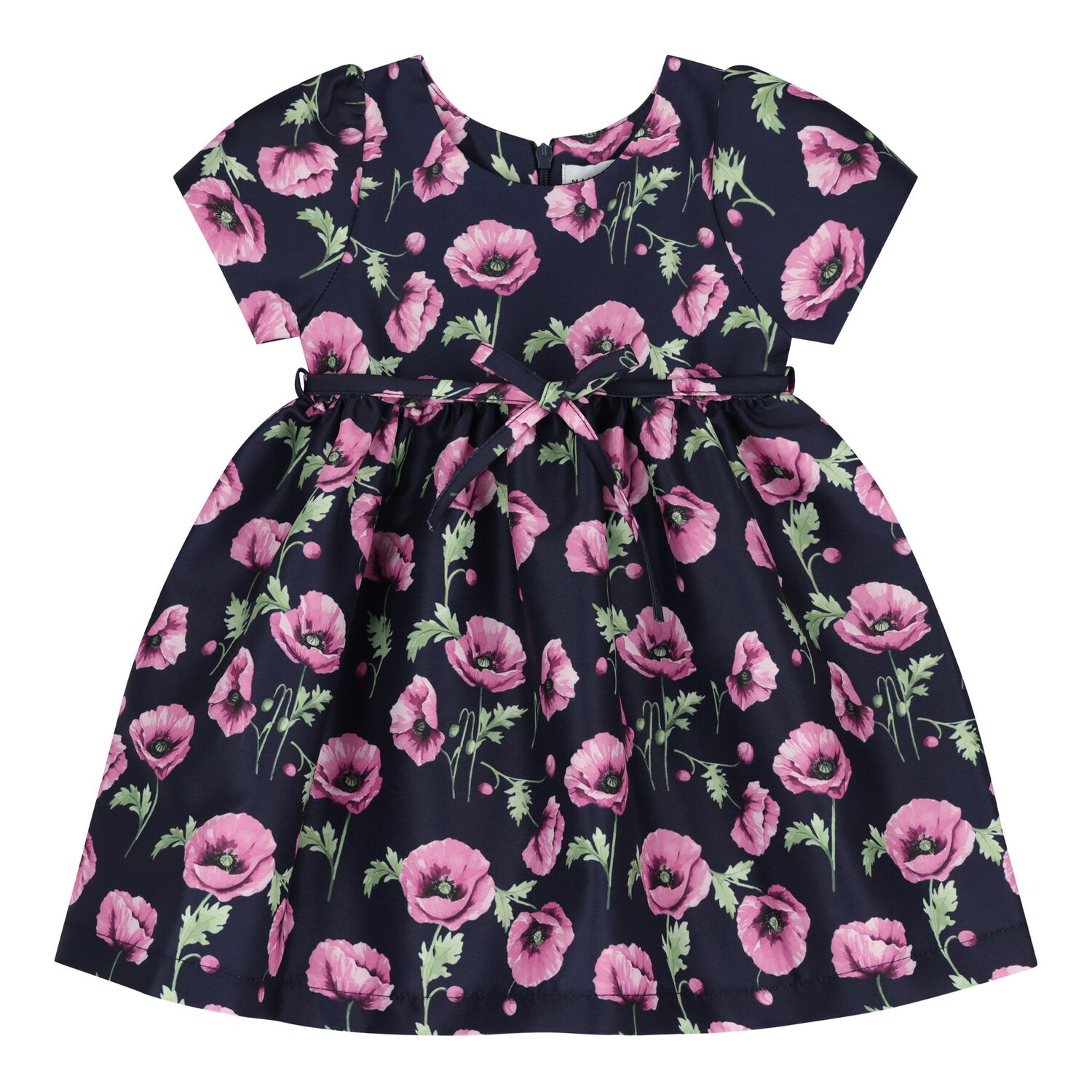 Younger Girls Navy Blue & Pink Floral Dress, 2, hi-res image number null