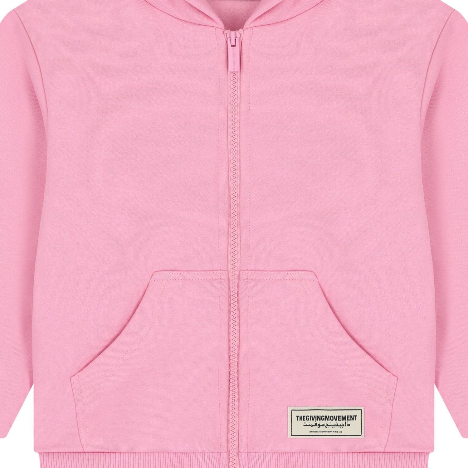 Girls Pink Logo Hooded Zip Up Top, 2, hi-res