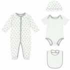 Baby White & Grey Elephant Babygrow Set, 1, hi-res