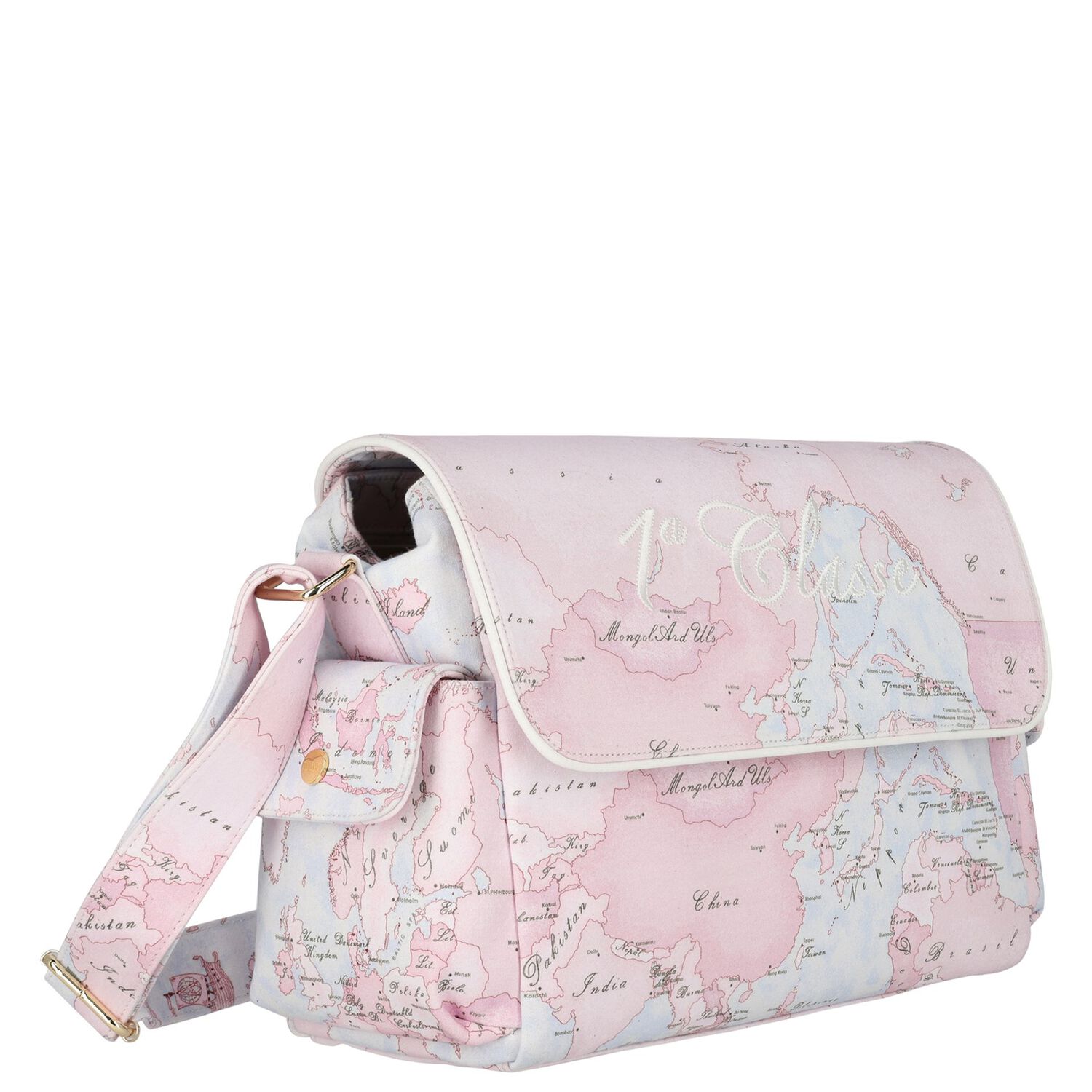 Pink & Blue Geo Map Baby Changing Bag, 1, hi-res