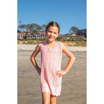 Girls Pink Knitted Dress
