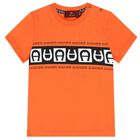 Younger Boy Orange Logo T-Shirt, 3, hi-res