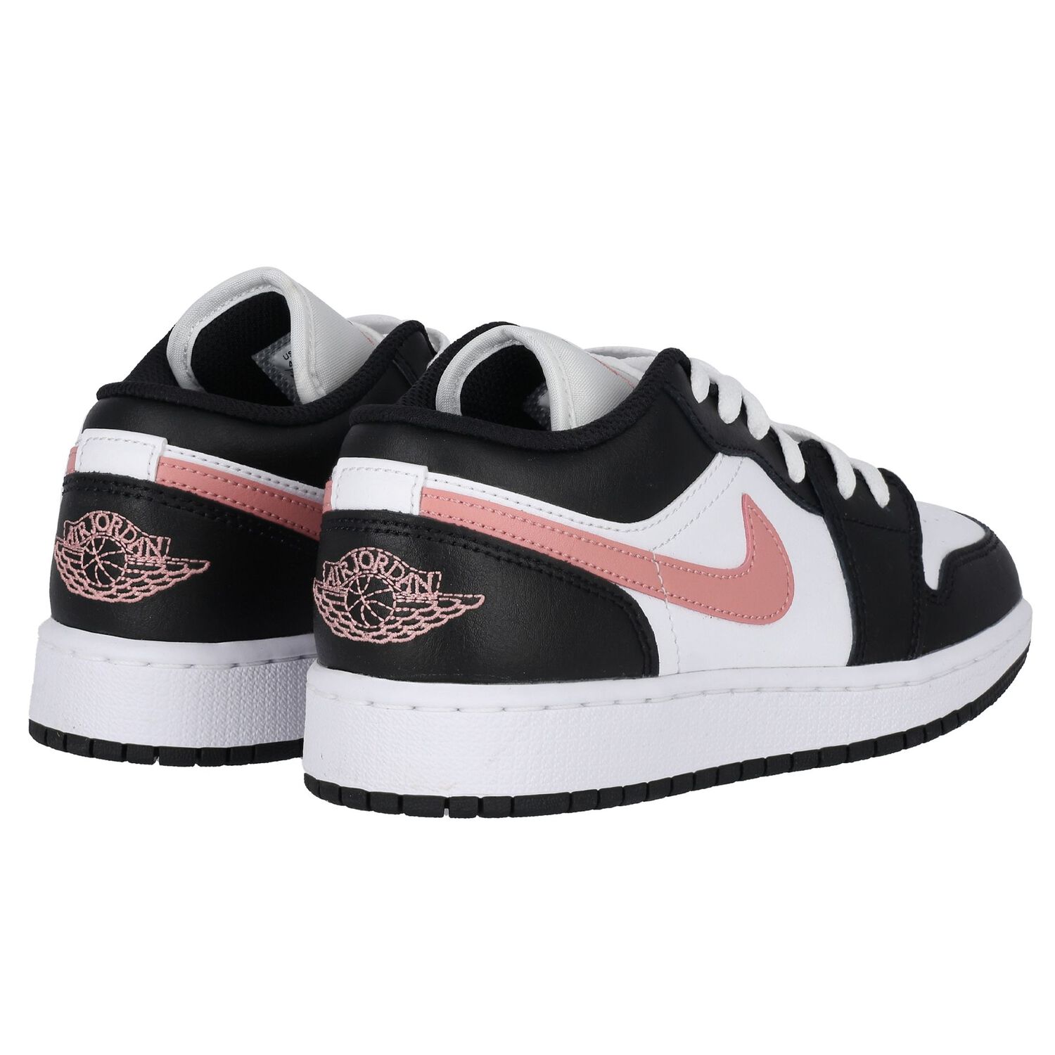 Girls Black, White & Pink Air Jordan 1 Low Trainers, 5, hi-res image number null