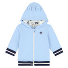 Baby Boys Blue Logo Zip Up Top, 1, hi-res