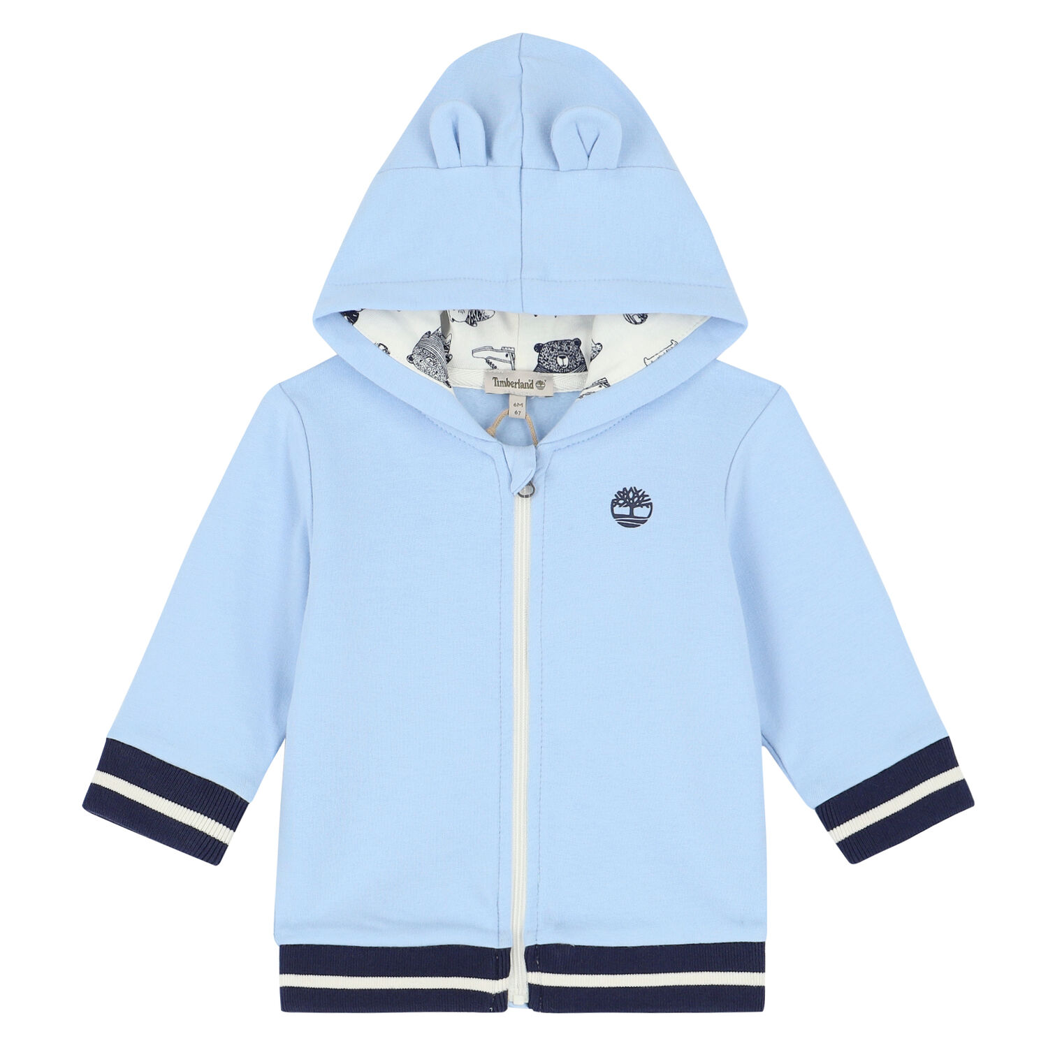 Baby Boys Blue Logo Zip Up Top, 1, hi-res
