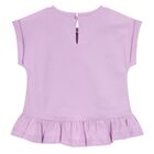 Younger Girls Ivory & Purple Shorts Set, 1, hi-res